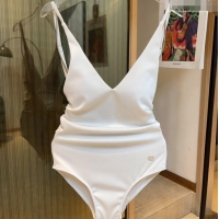 Famous Brand Dior V Swimwear with Bow 0408 White 2023