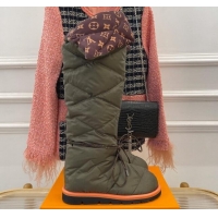 Unique Style Louis Vuitton Pillow Comfort Down High Boot Green 101453