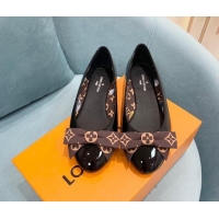 Sophisticated Louis Vuitton Popi Flat Ballerinas in Patent Leather Black 110233