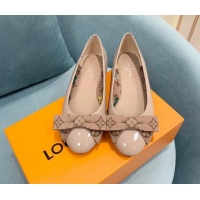 Top Design Louis Vuitton Popi Flat Ballerinas in Patent Leather Nude 110234