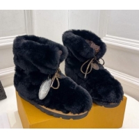 Best Product Louis Vuitton Pillow Flat Comfort Rabbit Fur Ankle Boots Black 110242 