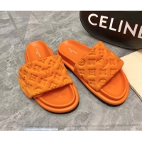 Charming Louis Vuitton Pool Pillow Comfort Slide Sandals in Monogram Leather Orange 110273