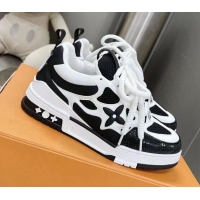 Discount Louis Vuitton Trainer Sneakers in Leather and Mesh White/Black 113045