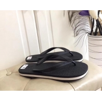 Good Quality Louis Vuitton Men's Flat Thong Sandals Black 220135