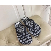 Unique Style Louis Vuitton Men's Flat Thong Sandals Black/White 220141