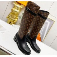 Charming Louis Vuitton Westside High Boots in Monogram Canvas and Black Leather 220150