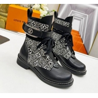 Good Quality Louis Vuitton Since 1854 Metropolis Lace-up Ankle Boots Black Leather 220154