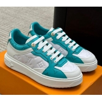 Hot Style Louis Vuitton Time Out Sneakers in Monogram Leather White/Green 1AB349 220157