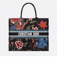 New Discount Large Dior Book Tote Multicolor Dior Birds Embroidery M911 Black