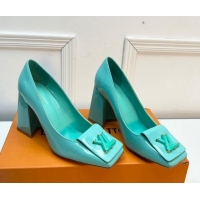 Cheap Price Louis Vuitton Shake Pumps 8.5cm in Patent Leather with LV Twist Green 2261138