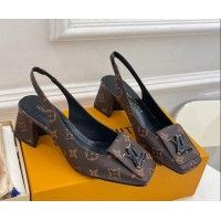 Low Price Louis Vuitton Shake Slingback Pumps 5.5cm in Monogram Canvas with LV Twist 122717