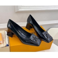 Sumptuous Louis Vuitton Shake Pumps 5.5cm in Patent Leather with LV Twist Black 122718