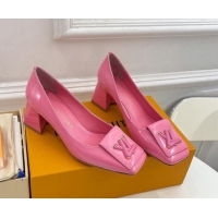 Luxury Louis Vuitton Shake Pumps 5.5cm in Patent Leather with LV Twist Pink 122722