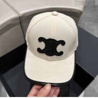 Popular Style Celine Baseball Hat C42420 White/Black 2023