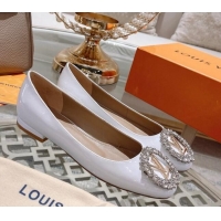 Most Popular Louis Vuitton Madeleine Flat Ballerinas in Patent Leather with Crystal White 2122746