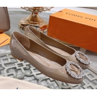 Stylish Louis Vuitton Madeleine Flat Ballerinas in Patent Leather with Crystal Nude 2122748