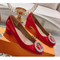 Top Design Louis Vuitton Madeleine Pumps 4.5cm in Patent Leather with Crystal Red 122743