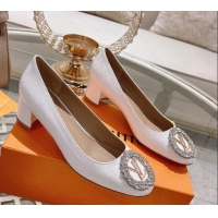 Discount Louis Vuitton Madeleine Pumps 4.5cm in Patent Leather with Crystal White 122747