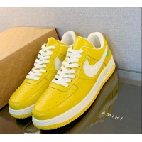 Durable Louis Vuitton x Nike "Air Force 1" Low Sneakers in Monogram Perforated Leather Yellow 122990