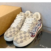 Best Price Louis Vuitton x Nike Air Jordan AJ1 Low Sneakers in Printed Damier Azur Canvas 122997