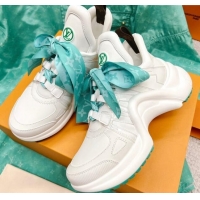 Classic Hot Louis Vuitton LV Archlight Sneakers with Ribbon Laces White/Green 013024