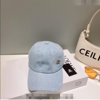 Reasonable Price Chanel Denim Baseball Hat 0414 Light Blue 2023