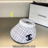 Promotional Chanel Tweed Visor Hat C0407 Black/White 2023