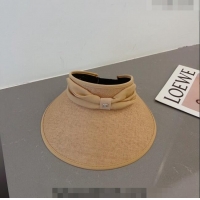 Trendy Design Chanel Straw Visor Hat with Bow CH040702 Khaki 2023