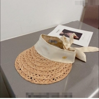 Top Quality Valentino VLogo Visor Straw Hat 021651 Beige/White 2023