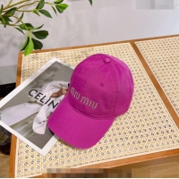 Buy Fashionable Miu Miu Canvas Baseball hat with Crystals 0407 Pink 2023