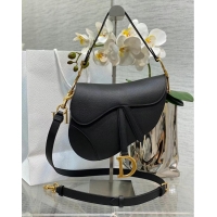 Promotional Dior SADDLE BAG WITH STRAP Grained Calfskin M0455CBA black