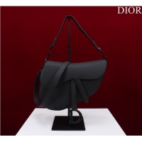 Famous Brand Dior SADDLE BAG WITH STRAP Black Ultramatte Calfskin M0455SLLO