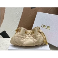 Good Looking SMALL DIOR AMMI BAG Sand Pink Supple Macrocannage Lambskin M22567F