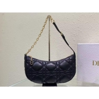 Shop Best SMALL DIOR CD LOUNGE BAG black Supple Macrocannage Lambskin M2252ONG