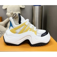 Good Quality Louis Vuitton Lv Archlight 2.0 Platform Sneakers in Yellow Leather and Fabric 022438