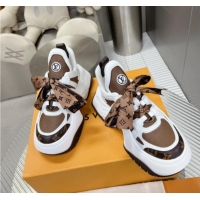 Sophisticated Louis Vuitton Lv Archlight 2.0 Platform Sneakers with Lace Brown/White 022441