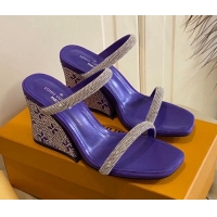 Charming Louis Vuitton Appeal Wedge Slide Sandals 9.5cm Purple 022869