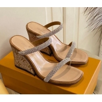 Good Product Louis Vuitton Appeal Wedge Slide Sandals 9.5cm Beige 022871