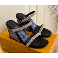 Purchase Louis Vuitton Appeal Wedge Slide Sandals 9.5cm Black 022872