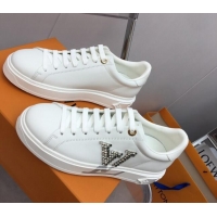 Fashion Louis Vuitton Time Out Sneaker in Calf Leather with Side LV White/Silver 3022884