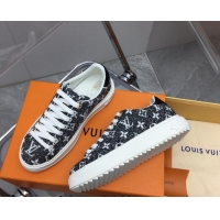 Stylish Louis Vuitton Time Out Sneaker in Grey Monogram Denim 022885