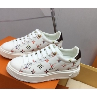 Perfect Louis Vuitton Time Out Sneaker in Monogram Leather White/Multicolor 022886