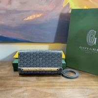 New Fashion Goyard Original Monte-Carlo Clutch With Leather Strap 8981 Dark Grey