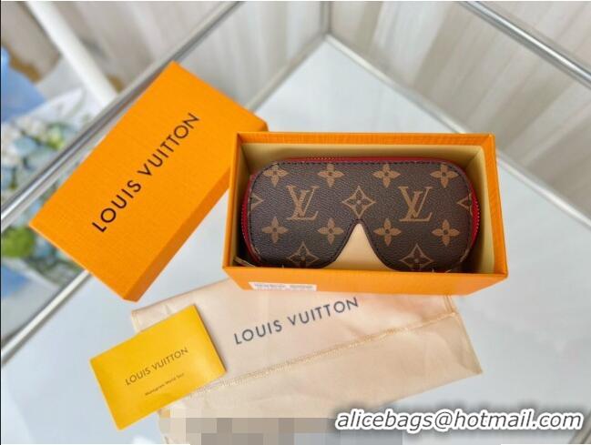 Super Quality Louis Vuitton GM Sunglasses Case Monogram Canvas M91412 Red 2022