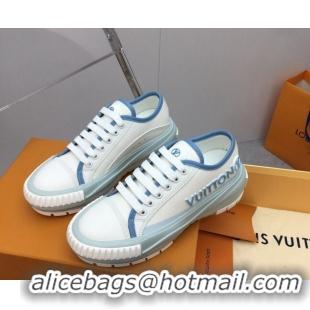 Best Price Louis Vuitton Lv Squad Low-top Sneakers in Printed Canvas Blue 022888