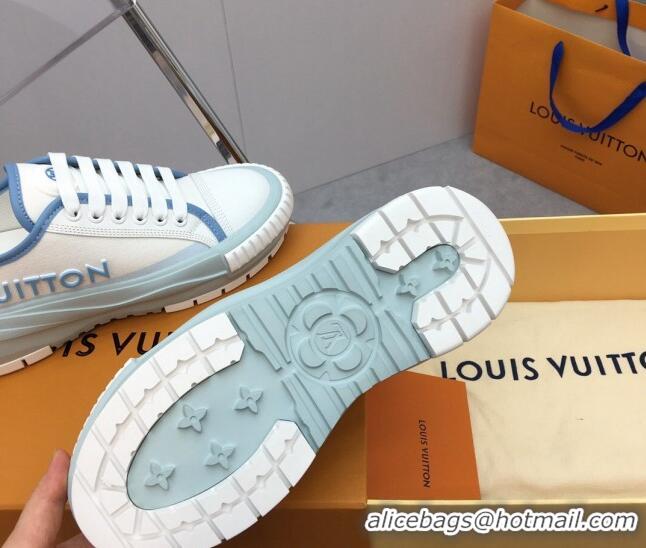 Best Price Louis Vuitton Lv Squad Low-top Sneakers in Printed Canvas Blue 022888