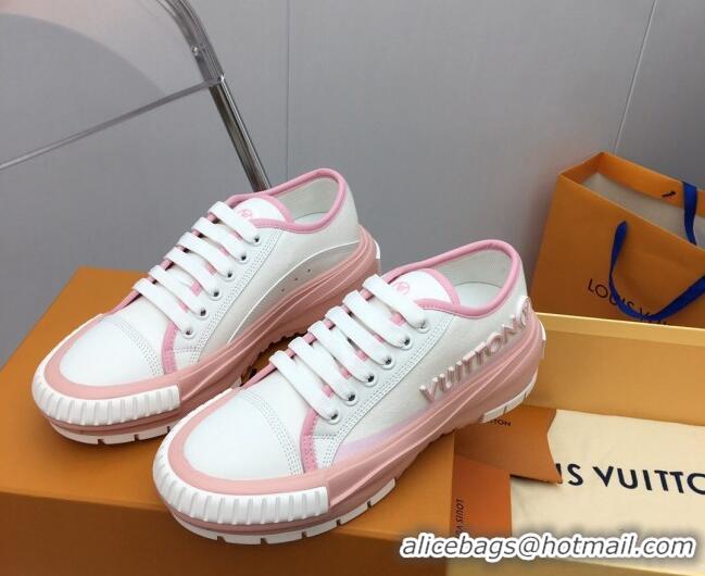 Good Quality Louis Vuitton Lv Squad Low-top Sneakers in Printed Canvas Pink 022889