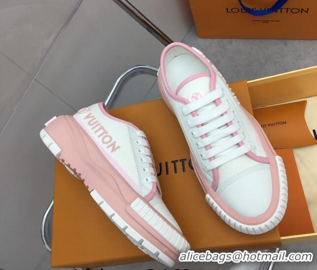 Good Quality Louis Vuitton Lv Squad Low-top Sneakers in Printed Canvas Pink 022889