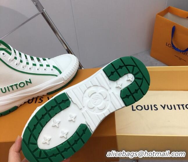 Classic Hot Louis Vuitton Lv Squad High-top Sneakers in Printed Canvas Green 022890