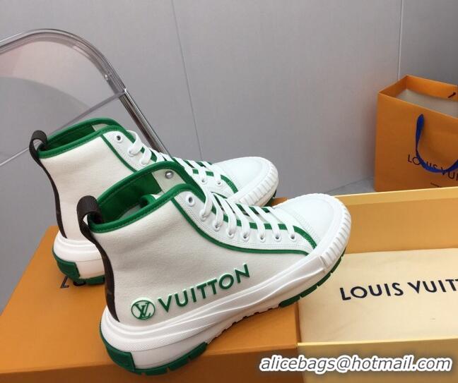 Classic Hot Louis Vuitton Lv Squad High-top Sneakers in Printed Canvas Green 022890